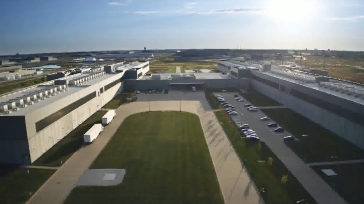 drone view of meta data center